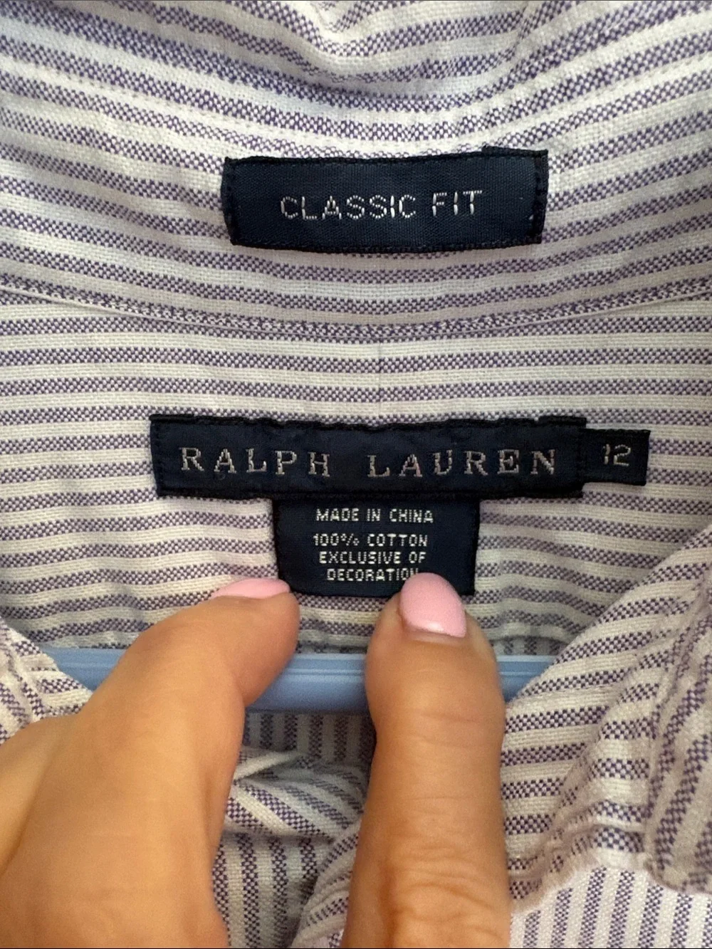 Ralph Lauren Boys Button-Down Shirts Pink, Blue, White Stripe size 12 lot of 3!